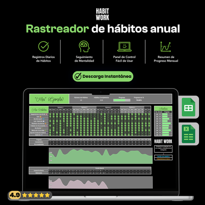 Rastreador De Hábitos Para Excel y Google SpreadSheets