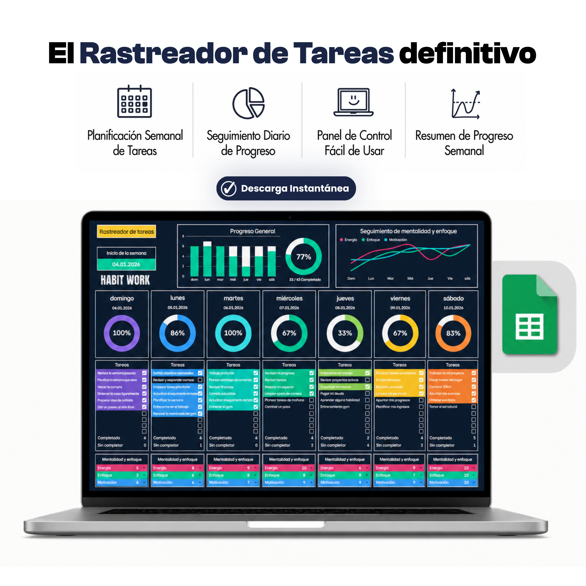 Rastreador de Hábitos Para Google Spreadsheets